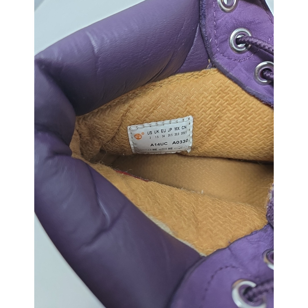 Timberland 6 Inch Purple A14UC Premium Girls Boots Size 2 - Picture 4 of 9